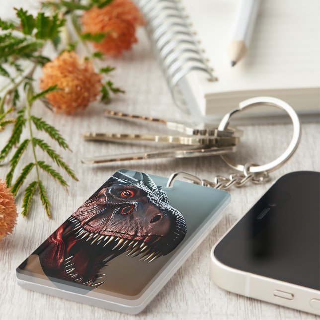 Tyrannosaurus Rex Scary Face, Keyring (Front Right)