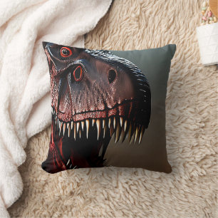 Tyrannosaurus Rex Scary Face, Throw Pillow