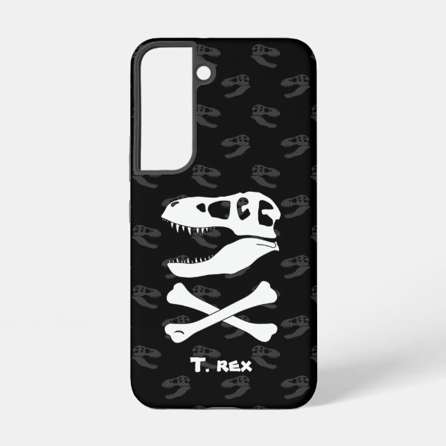 Tyrannosaurus rex Skull and Crossbones Samsung Galaxy S22 Case (Back)