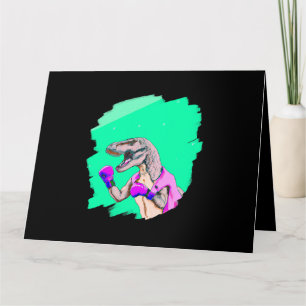 Tyrannosaurus Rex T Rex Boxing Cool Funny Dinosaur Card