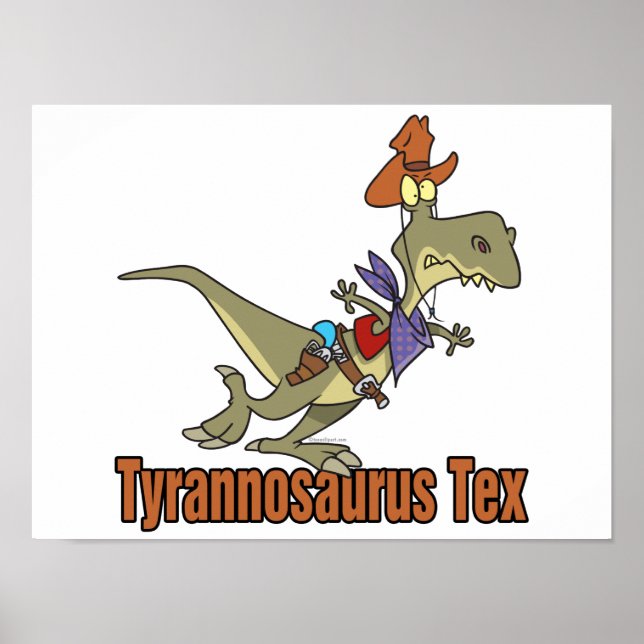 tyrannosaurus rex tex cowboy dinosaur poster (Front)