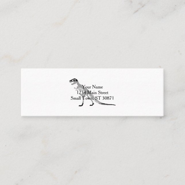 Tyrannosaurus Skeleton - Choose background colour Mini Business Card (Front)