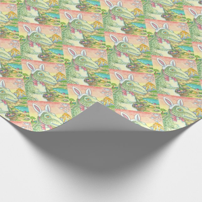 TYRANNOSAURUS T REX, DINO EASTER WRAPPING PAPER (Corner)