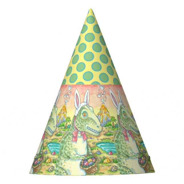 TYRANNOSAURUS T-REX EASTER BUNNY PARTY HAT Dino (Front)