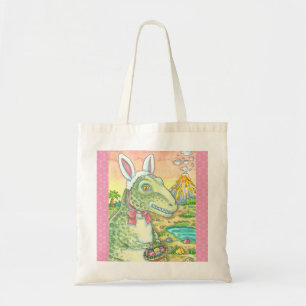 TYRANNOSAURUS T-REX, EASTER DINOSAUR TOTE BAG