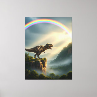 Tyrannosaurus T-Rex Rainbow Canvas Print