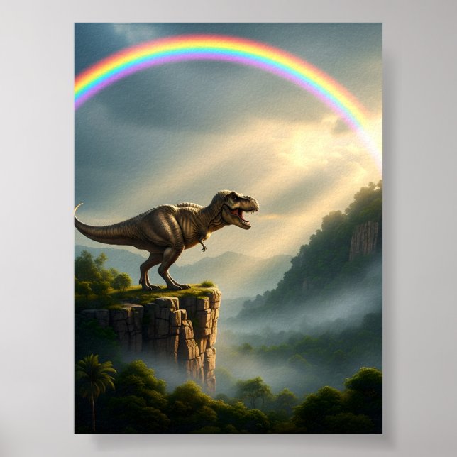 Tyrannosaurus T-Rex Rainbow Poster (Front)