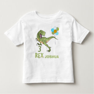 Tyrannosaurus Three Rex Dino 3rd Birthday Toddler T-shirt