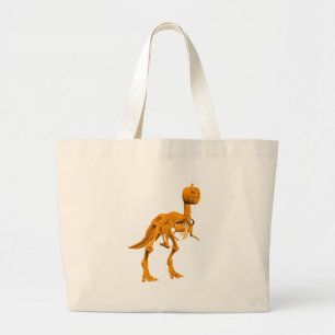 Tyrannosaurus tricktreatus large tote bag