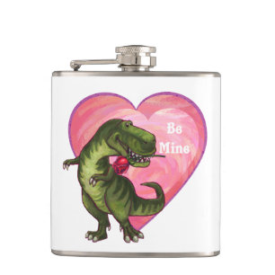 Tyrannosaurus Valentine's Day Hip Flask