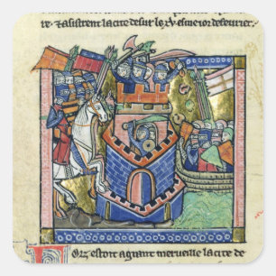 Tyre being blockaded by the Venetian fleet Square Sticker