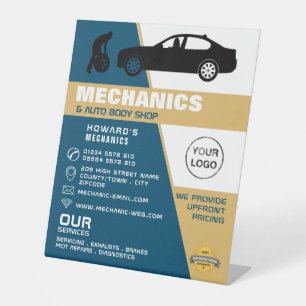 Tyre Change, Auto Mechanic & Repairs Advertising Pedestal Sign