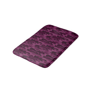 Tyrian Purple Monocolor Camo Bath Mat