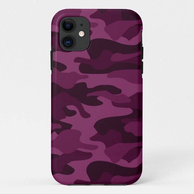 Tyrian Purple Monocolor Camo Case-Mate iPhone Case (Back)