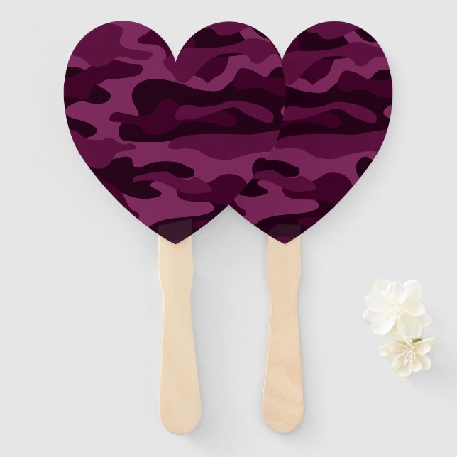 Tyrian Purple Monocolor Camo Hand Fan (Front and Back)