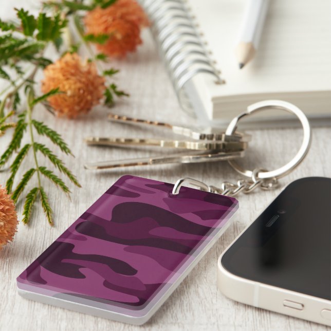 Tyrian Purple Monocolor Camo Keychain (Front Right)