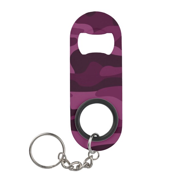 Tyrian Purple Monocolor Camo Keychain Bottle Opener (Front)