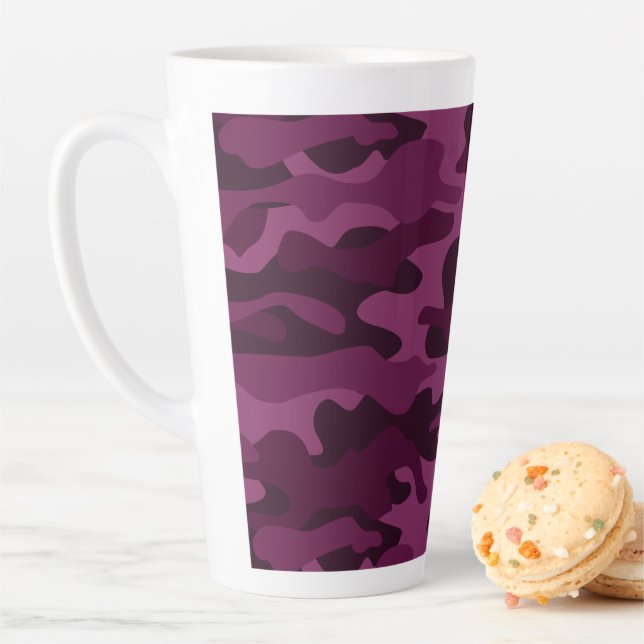 Tyrian Purple Monocolor Camo Latte Mug (In Situ)