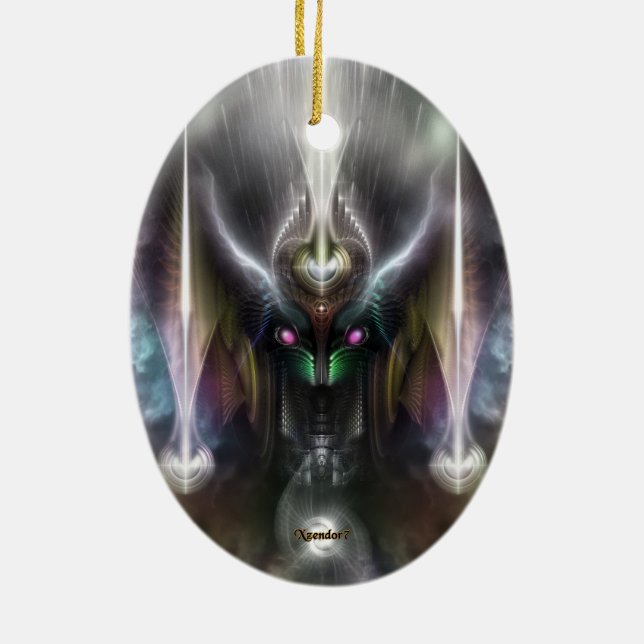 Tyrinan The Horikin God Of War Ceramic Ornament (Back)