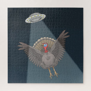 Tyrkey Saved By Aliens Before Thanksgiving Dinner Jigsaw Puzzle