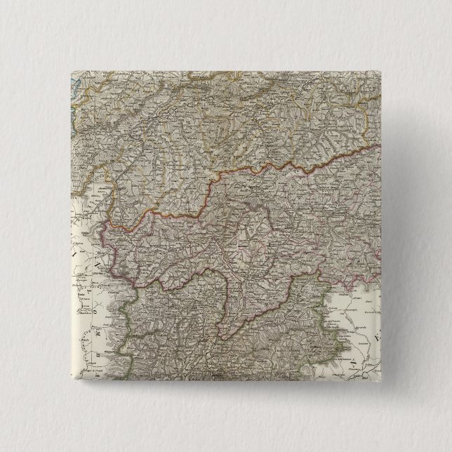 Tyrol, Voralberg, Liechtenstein 2 Inch Square Button (Front)