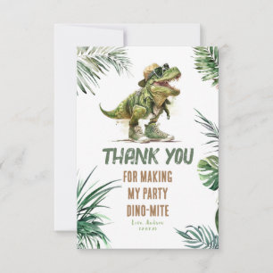 Tyronasaurus Rex Dinosaur Birthday Thank You Photo Card