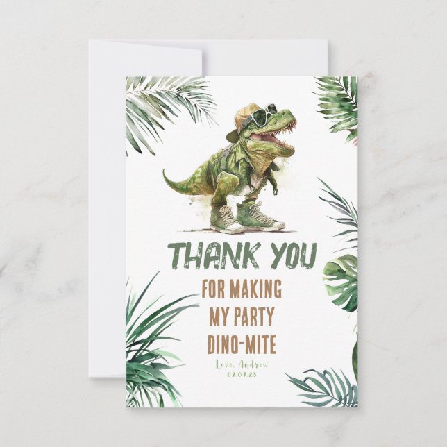 Tyronasaurus Rex Dinosaur Merci d'anniversaire Pho (Devant)