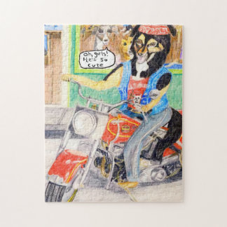 Tyrone Dog 🐕 On Motorcycle 🏍️ Jigsaw Puzzle