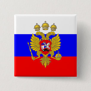 Tzar Of Muscovia, Russia flag 2 Inch Square Button