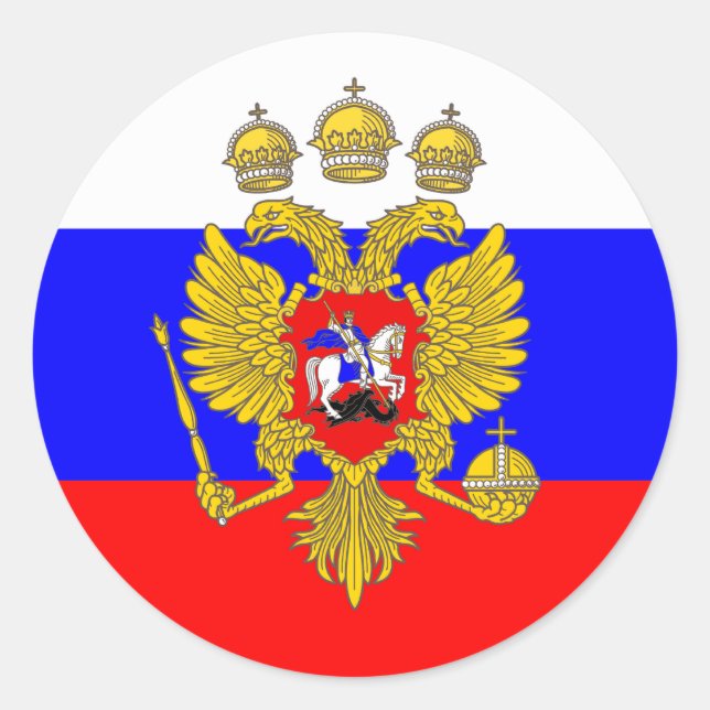 Tzar Of Muscovia, Russia flag Classic Round Sticker (Front)
