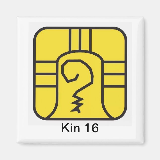 Tzolkin Guerreiro Amarelo Kin 16 Magnet (Front)