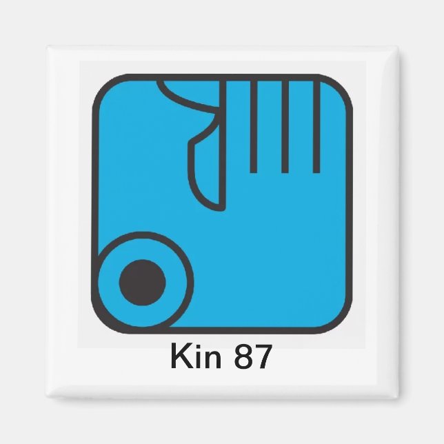 Tzolkin Mao Azul Kin 87 Magnet (Front)