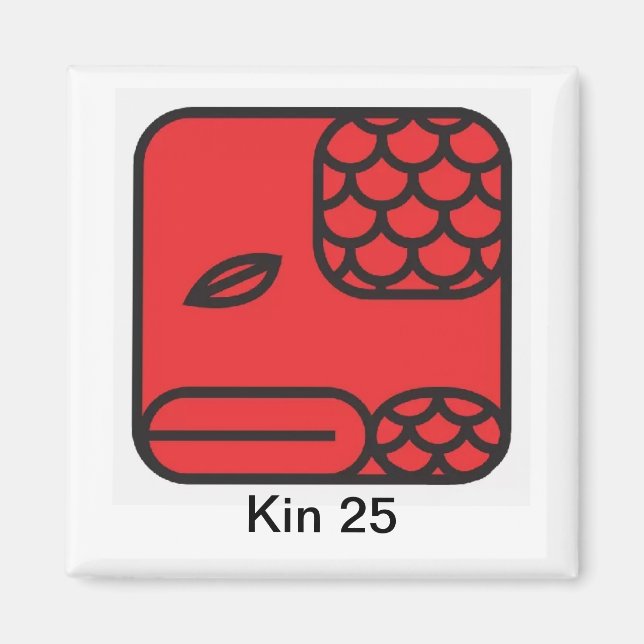 Tzolkin Serpente Vermelha Kin 25 Magnet (Front)