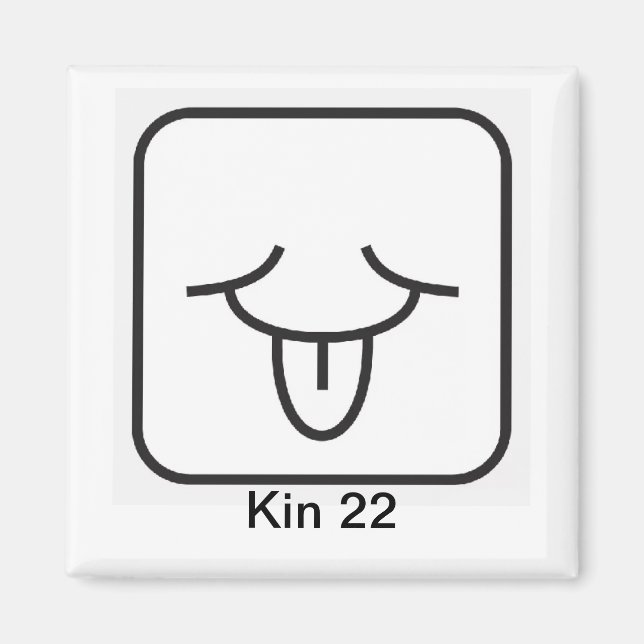 Tzolkin Vento Branco Kin 22 Magnet (Front)