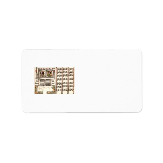 Tzompantli Skull Rack Aztec Temple Label (Front)