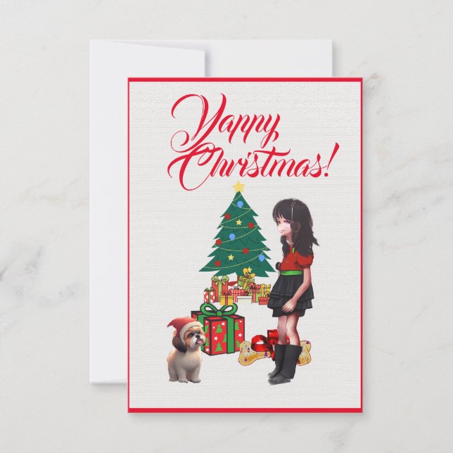 Tzu Chih Cute Avec Carte Fille Xmas (Devant)