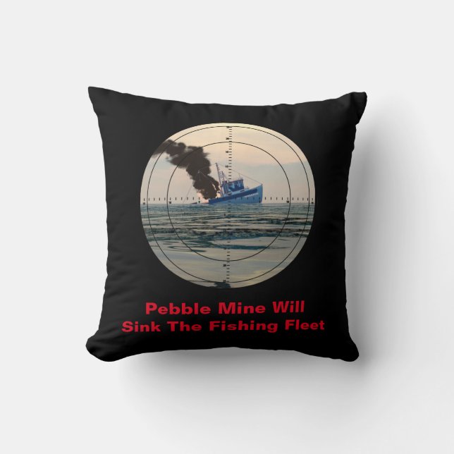 U-29 - Stop Pebble Mine Throw Pillow (Front)