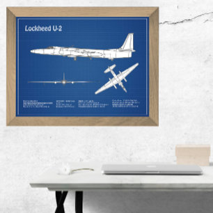 U-2 Dragon Lady - Airplane Blueprint Plans ABD Photo Print