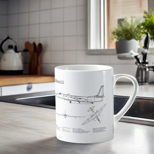 U-2 Dragon Lady - Airplane Blueprint Plans BD Coffee Mug (Creator Uploaded)