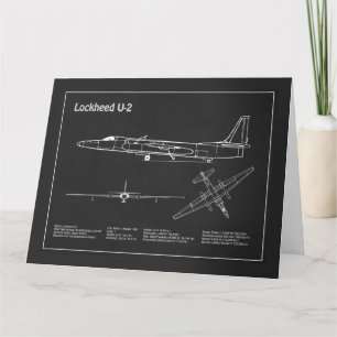 U-2 Dragon Lady - Airplane Blueprint Plans PD Thank You Card