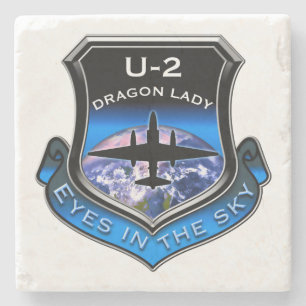 U-2 spy plane stone coaster