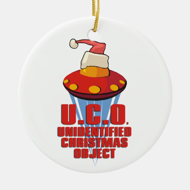 U.C.O. (Unidentified Christmas Object) Ceramic Ornament (Front)