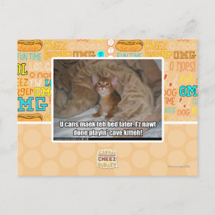 U can maek the bed later. postcard