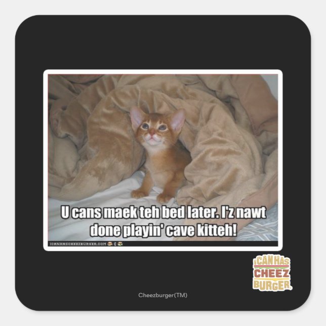 U can maek the bed later. square sticker (Front)