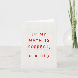 U = Carte d'anniversaire drôle vintage