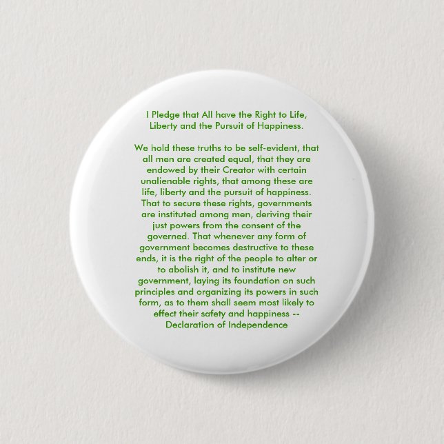 !!! U Create Declaration of Independence 2 Inch Round Button (Front)