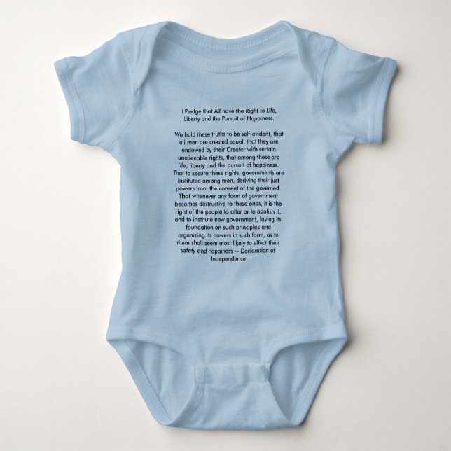 !!! U Create Declaration of Independence Baby Bodysuit (Front)