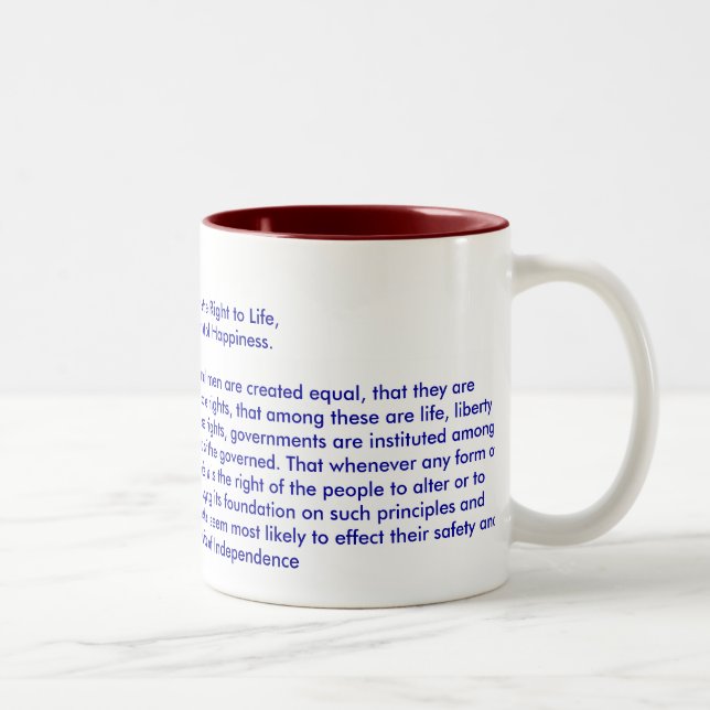 !!! U Create Declaration of Independence Two-Tone Coffee Mug (Right)
