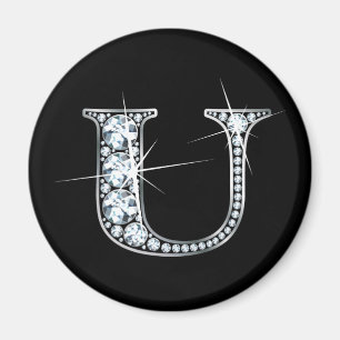 "U" Diamond Bling Magnet