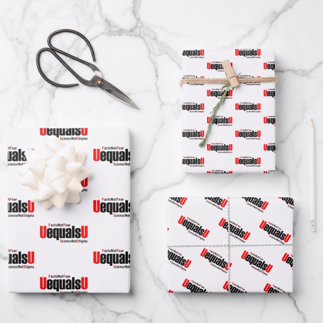 U equals U - HIV Undetectable - Science not Stigma Wrapping Paper Sheet (Front)